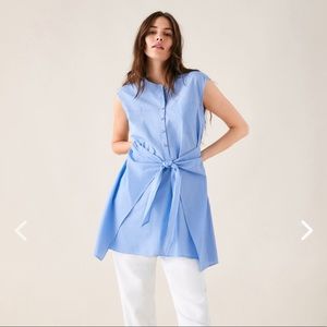 Zara Blue Knotted Shirt Dress, size S